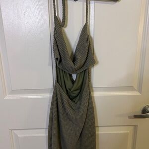 SHEIN Olive Backless Knit Dress